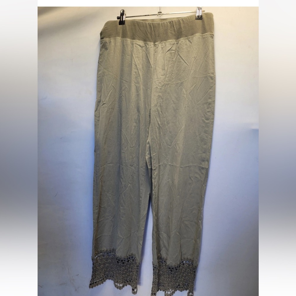 Xcvi boho Wide-Leg Pants with‎ Lace Hem size M